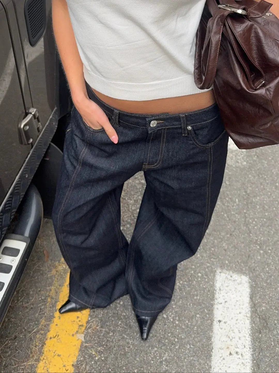 Jean baggy bleu foncé Nolanea