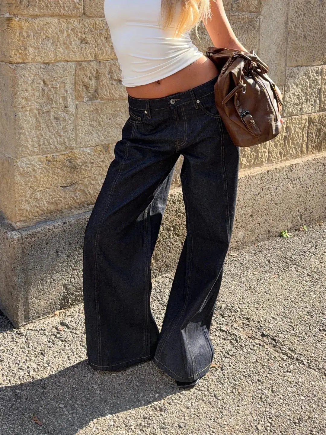Jean baggy bleu foncé Nolanea