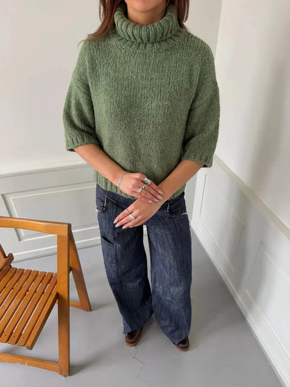 Le Pull Col Roulé Sauge Nolanea