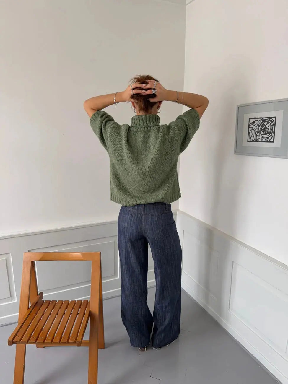 Le Pull Col Roulé Sauge Nolanea