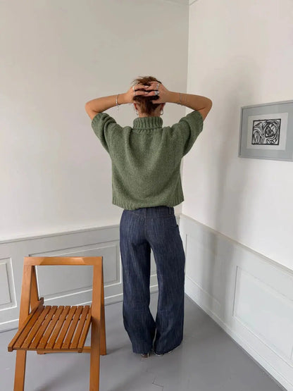 Le Pull Col Roulé Sauge Nolanea